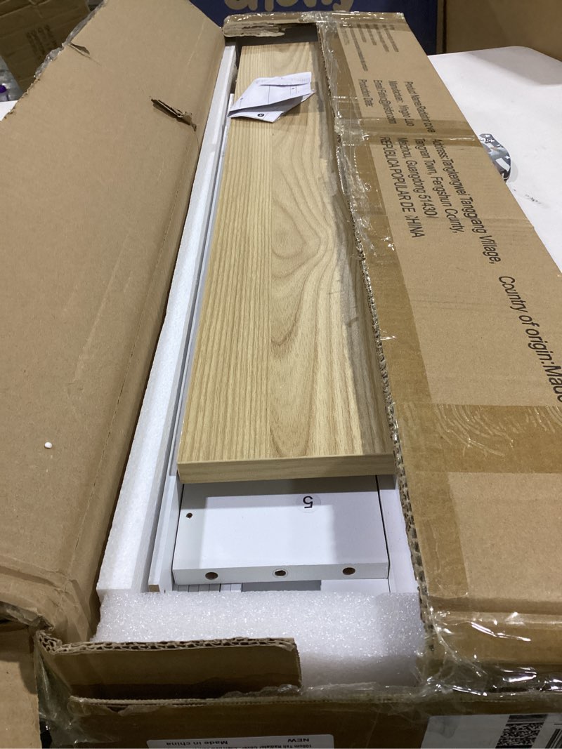 Condition photo showing Good Condition for Tall Radiator Cover Wood Cabinet, 36.4inch External Height Heater Covers with Wood Texture Nature, Inner 35.6x28inch Vertical Slats - Modern White MDF Shelf Thicken Decor Shelf for Home Office - S Vertical-S