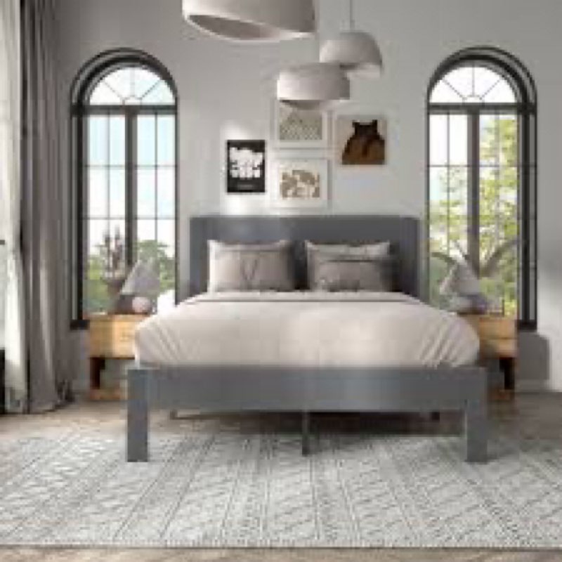 Kelesia Upholstered Unfinished Platform Bed INCOMPLETE 
