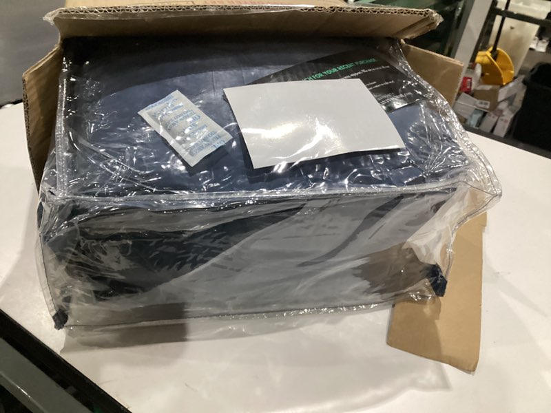 Condition photo showing Good Condition for elegance linen wrinkle resistant - luxury silky soft dobby stripe bed-in-a-bag 8-piece comforter set, king navy blue