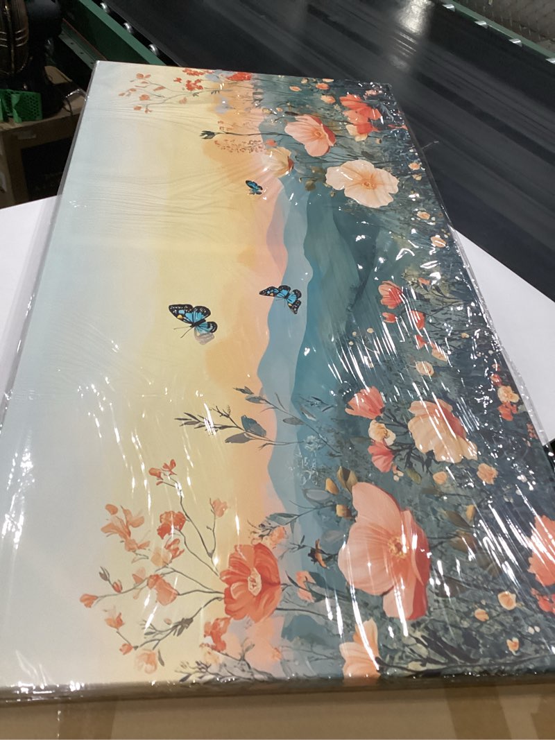 Condition photo showing As Is for serimino large wall art for living room canvas prints, farmhouse nature floral botanical wall decor, colorful flower market modern home decor oil paintings bathroom decor aesthetic 20\"x40\" 40\"l x 20\"w flowers-4, not exact, similar to stock photo