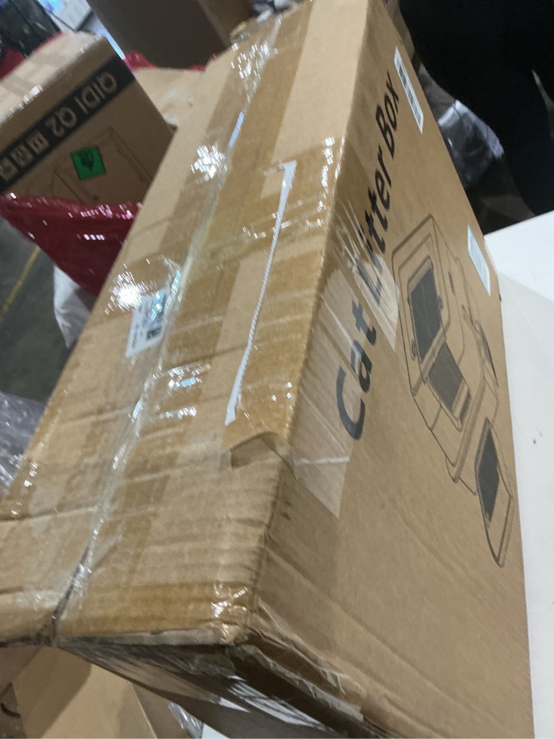 Condition photo showing Good Condition for Vivifying Stainless Steel Litter Box with Lid, XL Side Entry Extra Large Litter Box for Big Cats & Kitty, Removable Enclosed Metal Cat Pan with High Sided Enclosure, Scoop, Mat, Footboard (Blue)