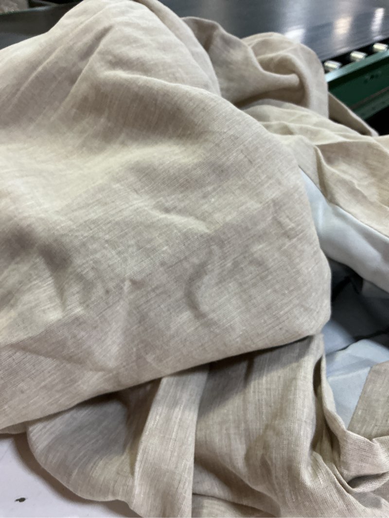 Condition photo showing Good Condition for european linen room darkening curtain, 48x108, flax