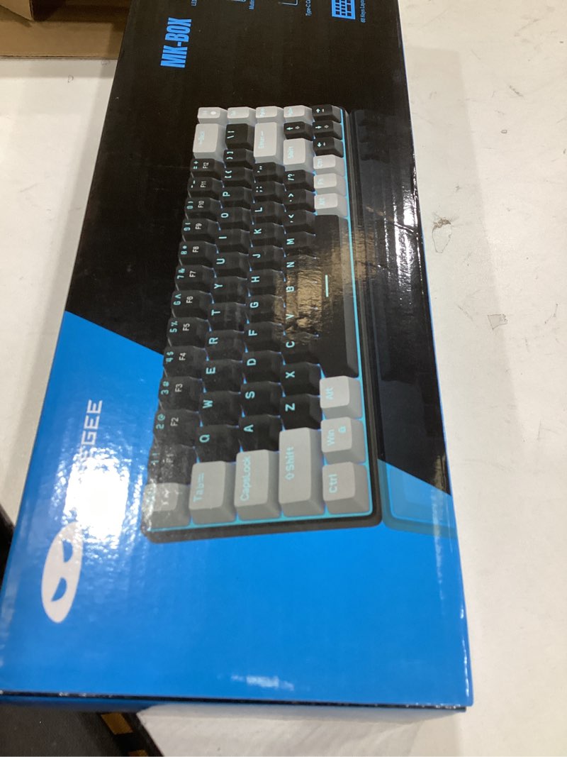 Condition photo showing New/Like New for MageGee Portable 60% Mechanical Gaming Keyboard, MK-Box LED Backlit Compact 68 Keys Mini Wired Office Keyboard with Red Switch for Windows Laptop PC Mac - Black/Grey