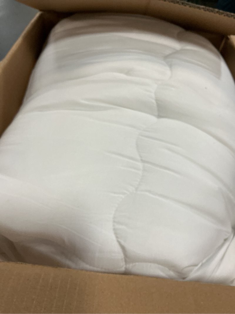 Condition photo showing As Is for bedlore king mattress topper viscose derived from bamboo, thick pillow top mattress pad with stretchable pockets for 6-18 inches mattress, soft breathable mattress topper for back pain relief 1 white king