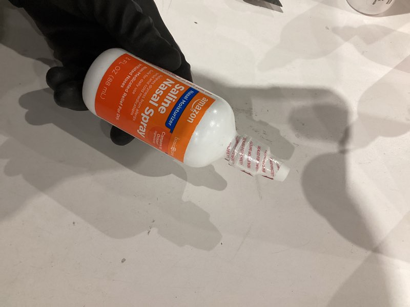 Condition photo showing New/Like New for Amazon Basic Care Premium Saline Nasal Moisturizing Spray, Non-Medicated Relief for Dry, Irritated Nose, 3 fl oz (Pack of 1)