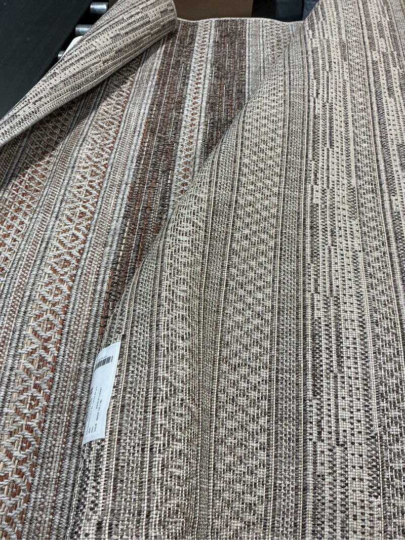 Condition photo showing Good Condition for dexi dirt trapper door mat, 48x72 washable doormat, dirt resistant and absorbent, easy clean low-profile floor rugs for entryway, front door, and inside entrance, striped brown 4' x 6' (rectangular) striped brown