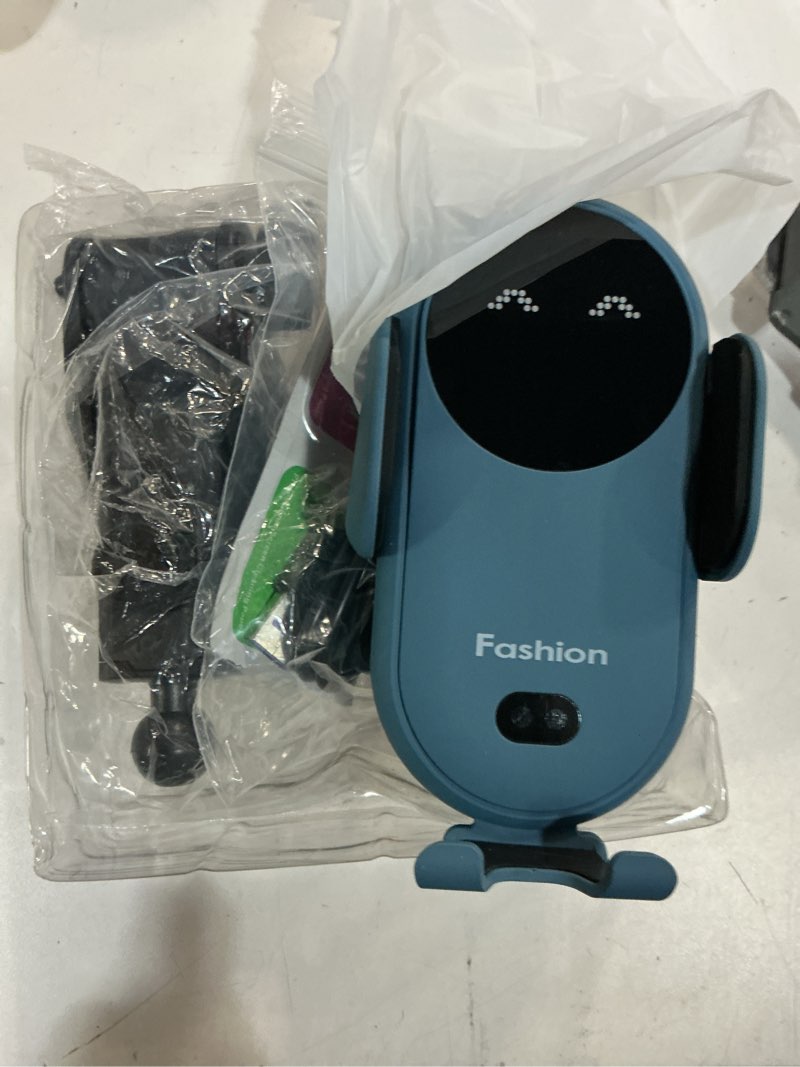 Condition photo showing Good Condition for wireless car charger, auto-clamping 3-in-1 phone mount - 15w/10w/7.5w fast charging car accessories compatible with iphone 16/15/14/13/12/11/xs/xr, samsung s23 ultra/s22/s21/s20/s10+/s9(blue)
