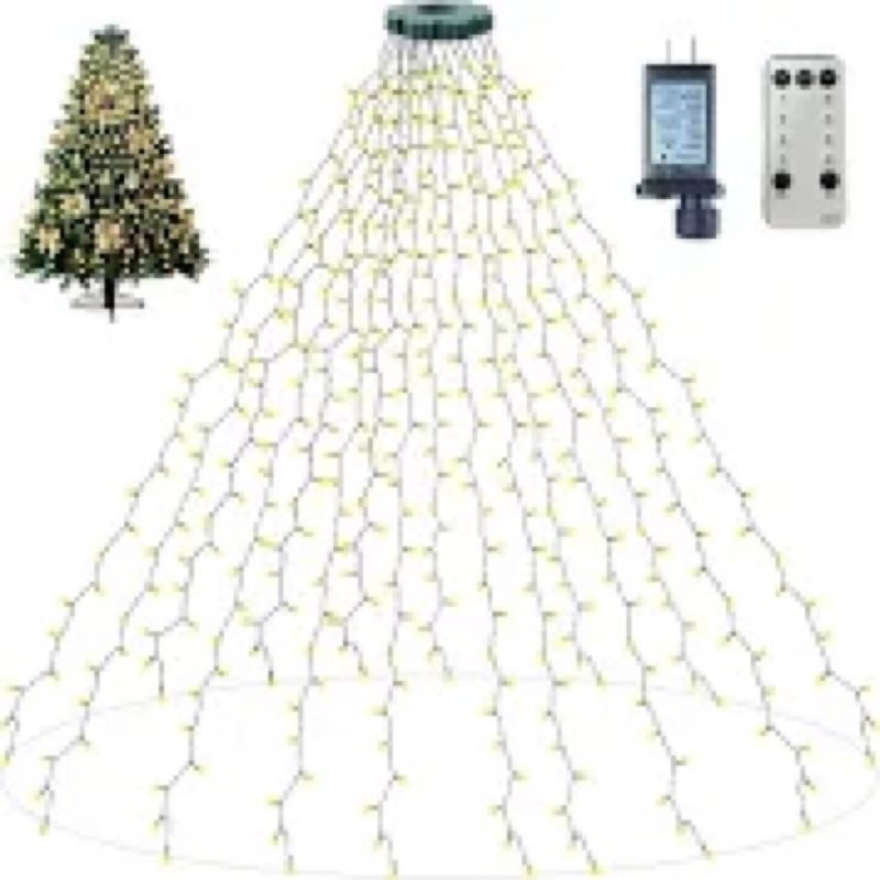 Christmas Tree Lights with 202 LEDs, 6 FT Remote Control Christmas Lights with 8 Lighting Modes, IP6