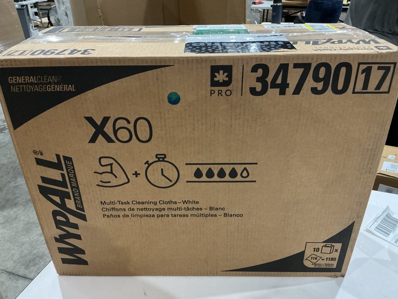 Condition photo showing New/Like New for kimberly clark 34790 wypall x60 teri professional all purpose wipes, 1180 wipes