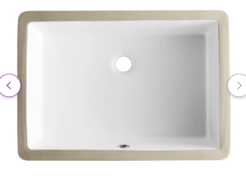 Deervalley Ursa 22" X 16" White Rectangular Vitreous China Undermount Bathroom Sink With Overflow