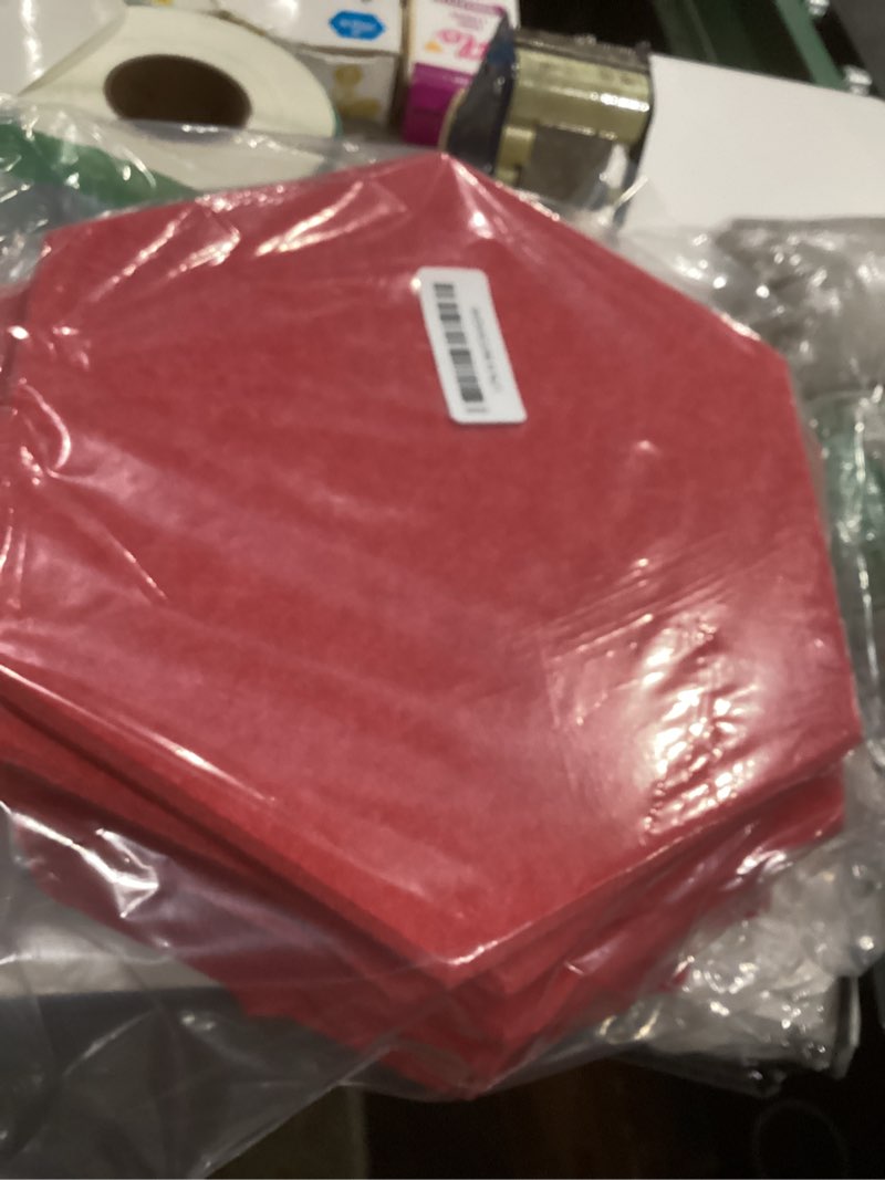 Condition photo showing Good Condition for Acoustic Panels 12-Pack Soundproof Wall Panels 12"X10.4"X0.4" Sound Panels High Density Sound Dampening Panels - [Candy Red Hexagon] Medium Hexagon 12 Pack Candy Red