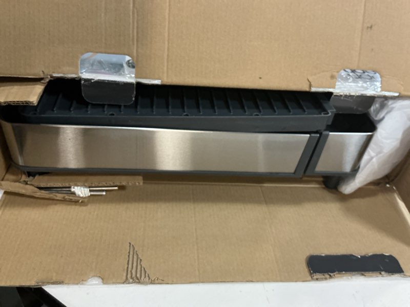 Condition photo showing As Is for Joseph Joseph Extend Max Steel Expanding Dish Drying Rack, high Capacity for Large Items, Cutlery and Knife Holder, Swivel Draining Spout, Stainless Steel Max Gray