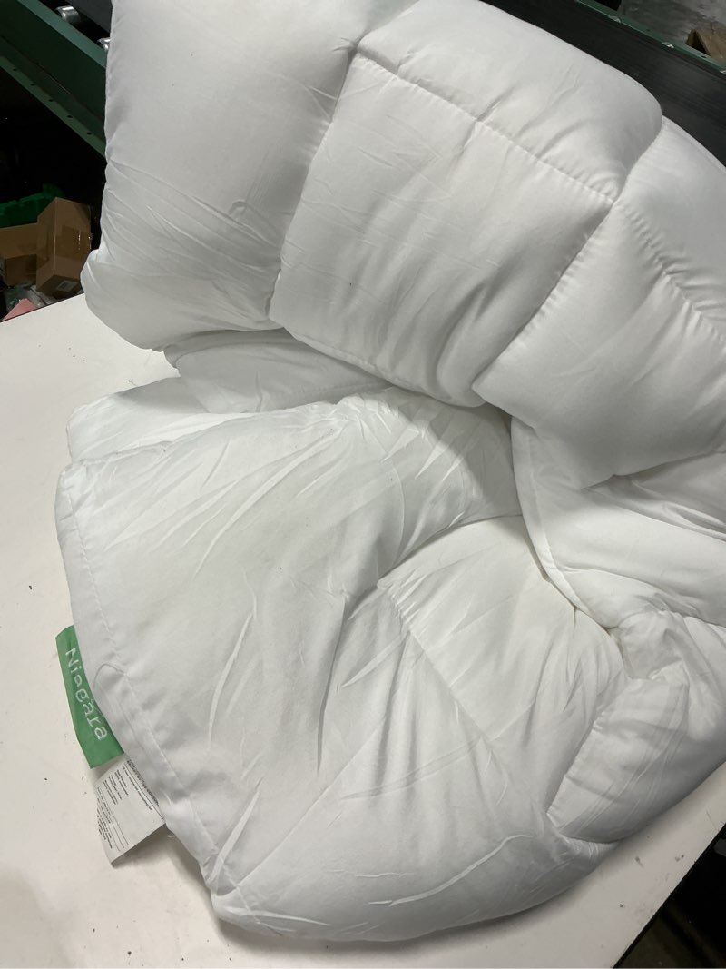 Condition photo showing As Is for ultra soft twin mattress topper - cloud-like mattress pad for back pain relief - breathable cooling material for hot sleepers, white white twin