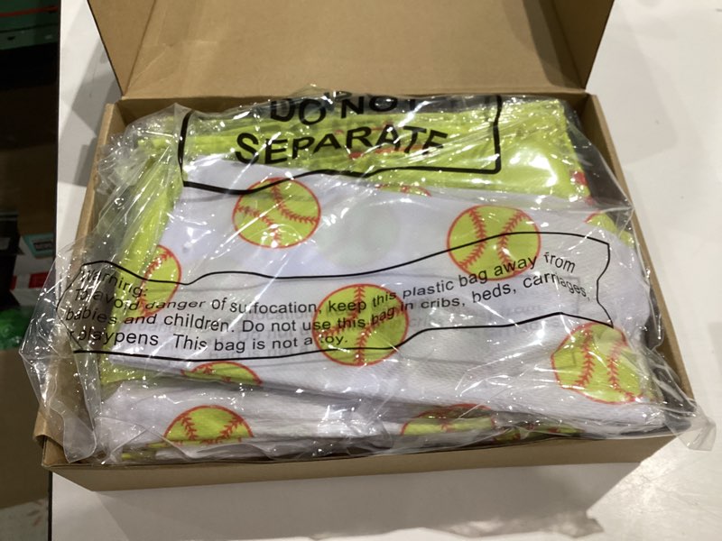 Condition photo showing Good Condition for mindsoft 24 pcs softball party favors set with 12 softball cooling towels & 12 drawstring backpacks for sports team gifts & birthday sport supplies
