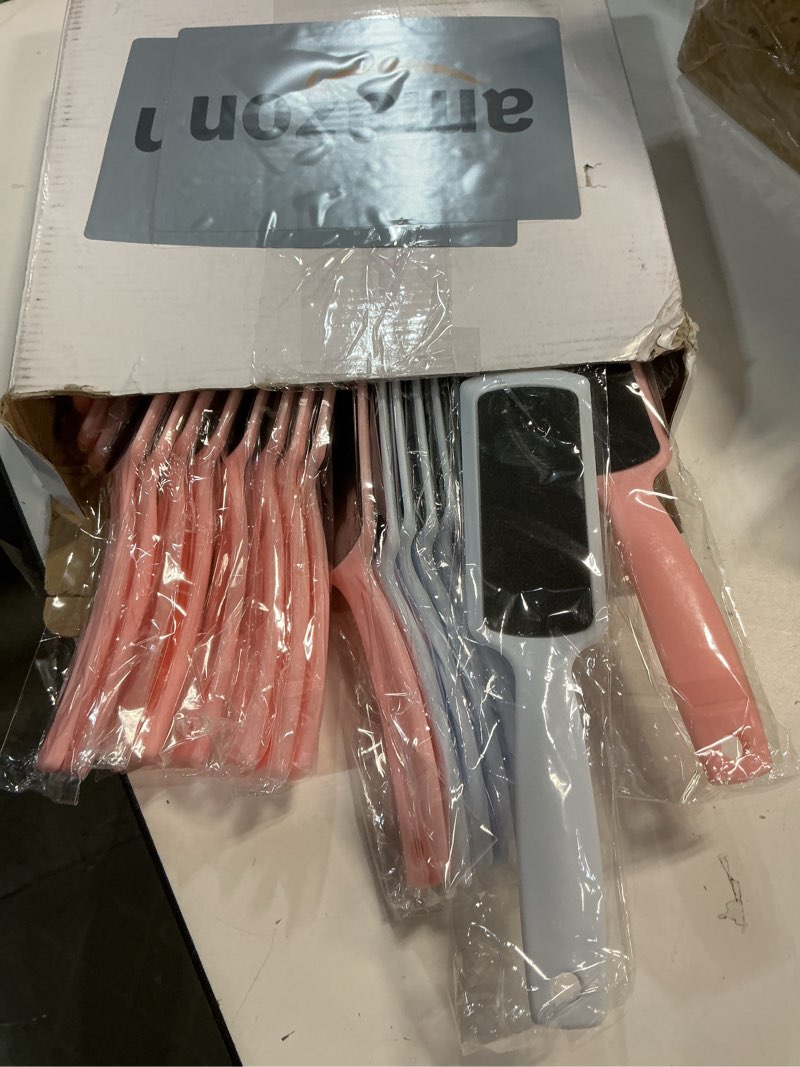 Condition photo showing Good Condition for 30 Pcs Foot File Dead Skin Foot Scrubber Remover Pedicure Double Sided Callus Heel Foot Scraper Professional Foot Exfoliator Feet Rasp for Smoothing Hard Rough Skin Kit, Pink, White, 7.87 x 1.77 Inch