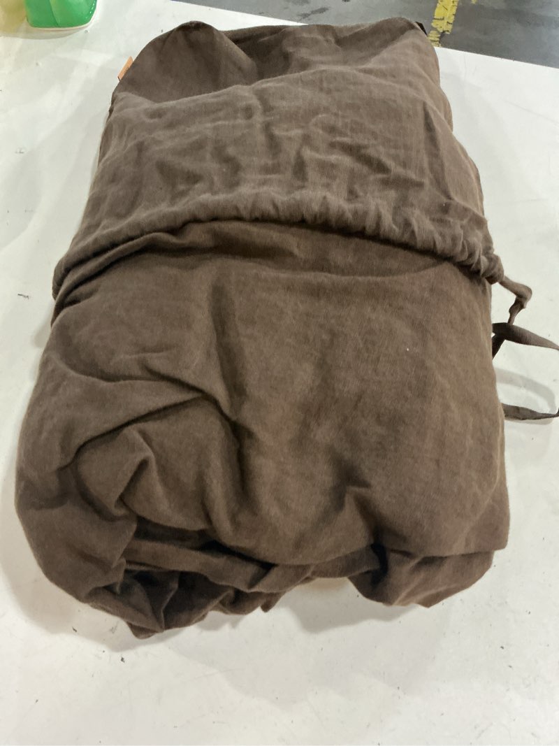 Condition photo showing New/Like New for european linen fitted sheet set, king, espresso