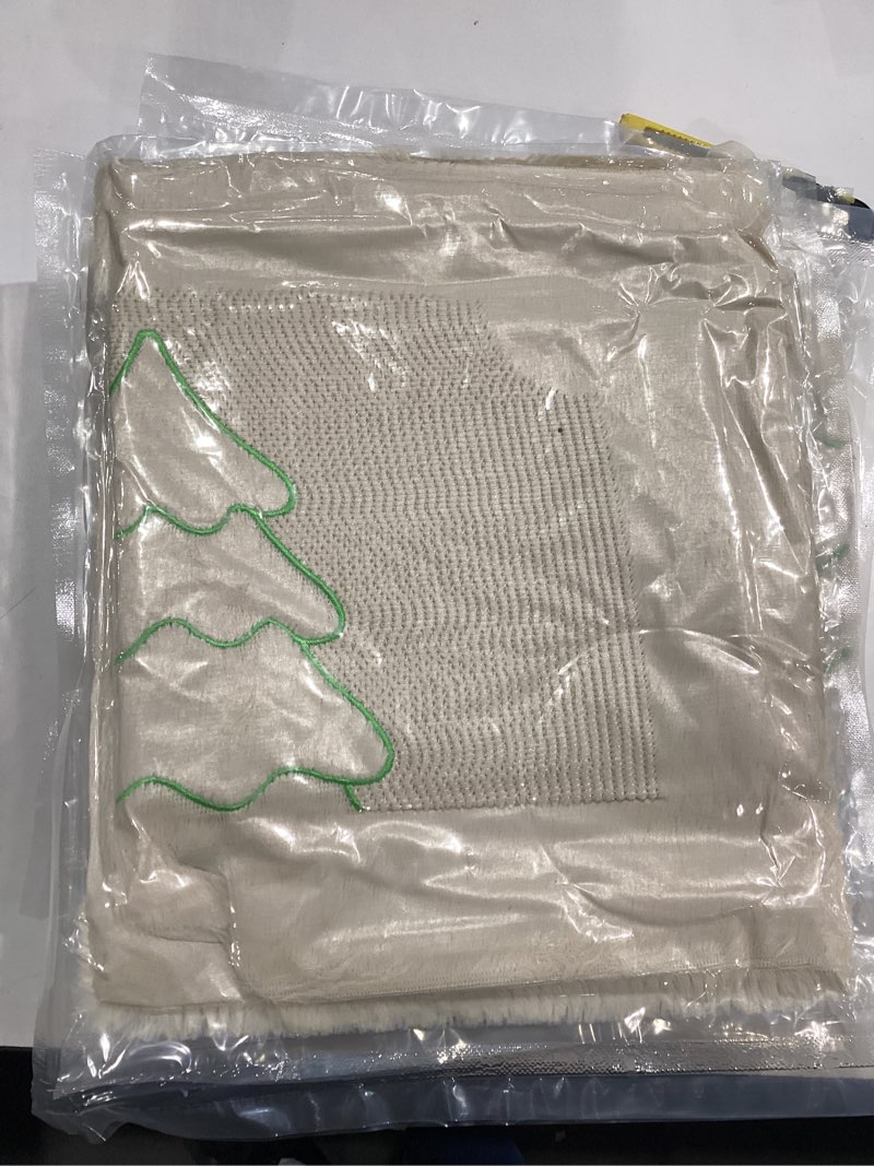 Condition photo showing New/Like New for DFXSZ Christmas Pillow Covers 18x18 Yellow Line Beige Christmas Tree Decoration Soft Plush Faux Fur Jacquard Throw Pillows for Bedroom Sofa Holiday Festivals Winter Home Decor PTK062C18 18" x 18" (Pack of 2) Yellow Line Beige Trees