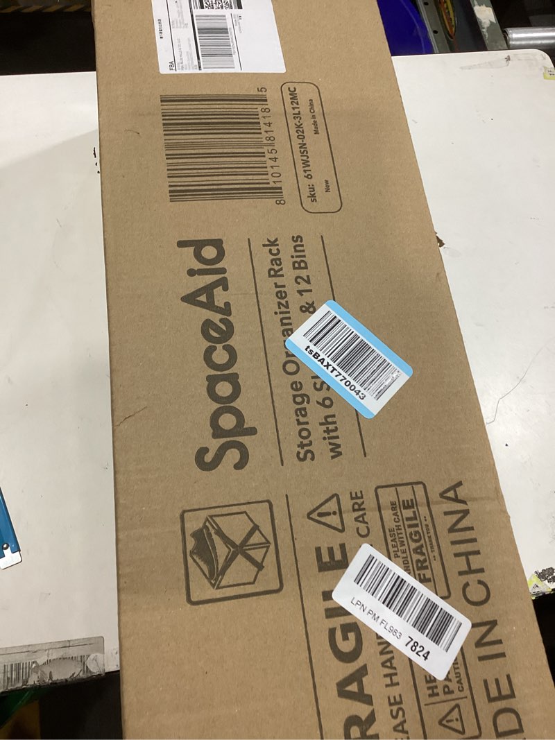 Condition photo showing As Is for SpaceAid Toy Storage Organizer with 6 Shelves and 12 Bins, Toy Organizers Storage Bookshelf, Kids Bin Shelf Toys Box Bookcase for Bedroom Playroom Organization Room Decor, Multi-Colored 52.3"W, 6 Shelves, 12 Bins Multi-colored