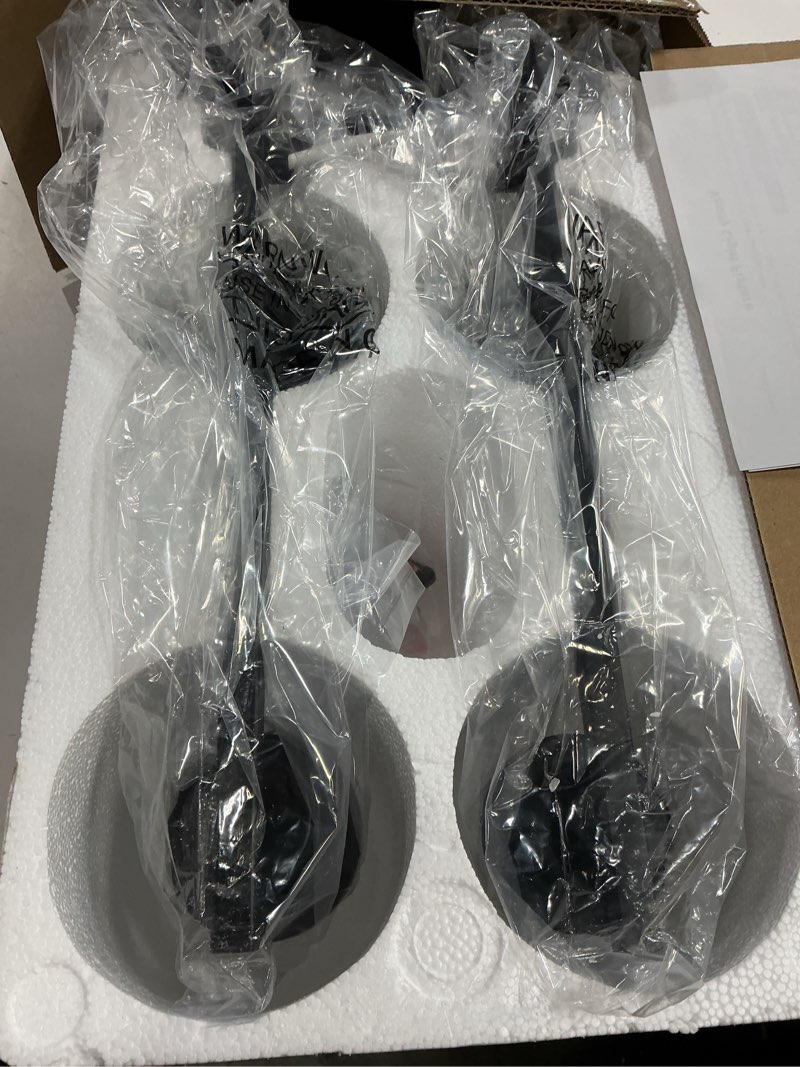 Condition photo showing As Is for 4-Light Bathroom Light Fixtures, Vanity Light with Milky White Shades, Matte Black Bathroom Light Fixtures Over Mirror, Modern Bathroom Wall Lamp for Mirror Living Room Cabinet Bedroom Matte Black 4-Light (missing 2 glass shades)