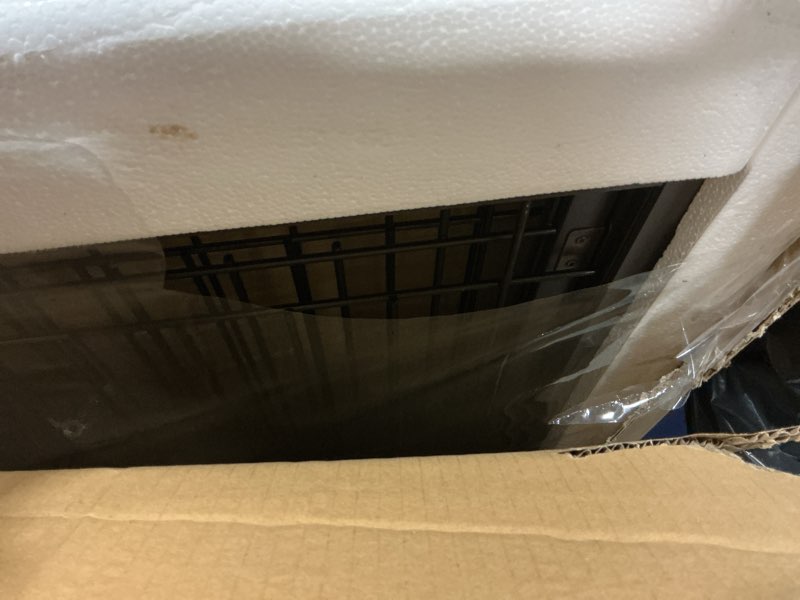 Condition photo showing Good Condition for SPIRICH 96-inch Extra Wide 30-inches Tall Dog Gate with Door Walk Through, Freestanding Wire Pet Gate for The House, Doorway, Stairs, Pet Puppy Safety Fence, Support Feet Included(Espresso) Espresso ?4 Panels with Door?96"W x 30"H