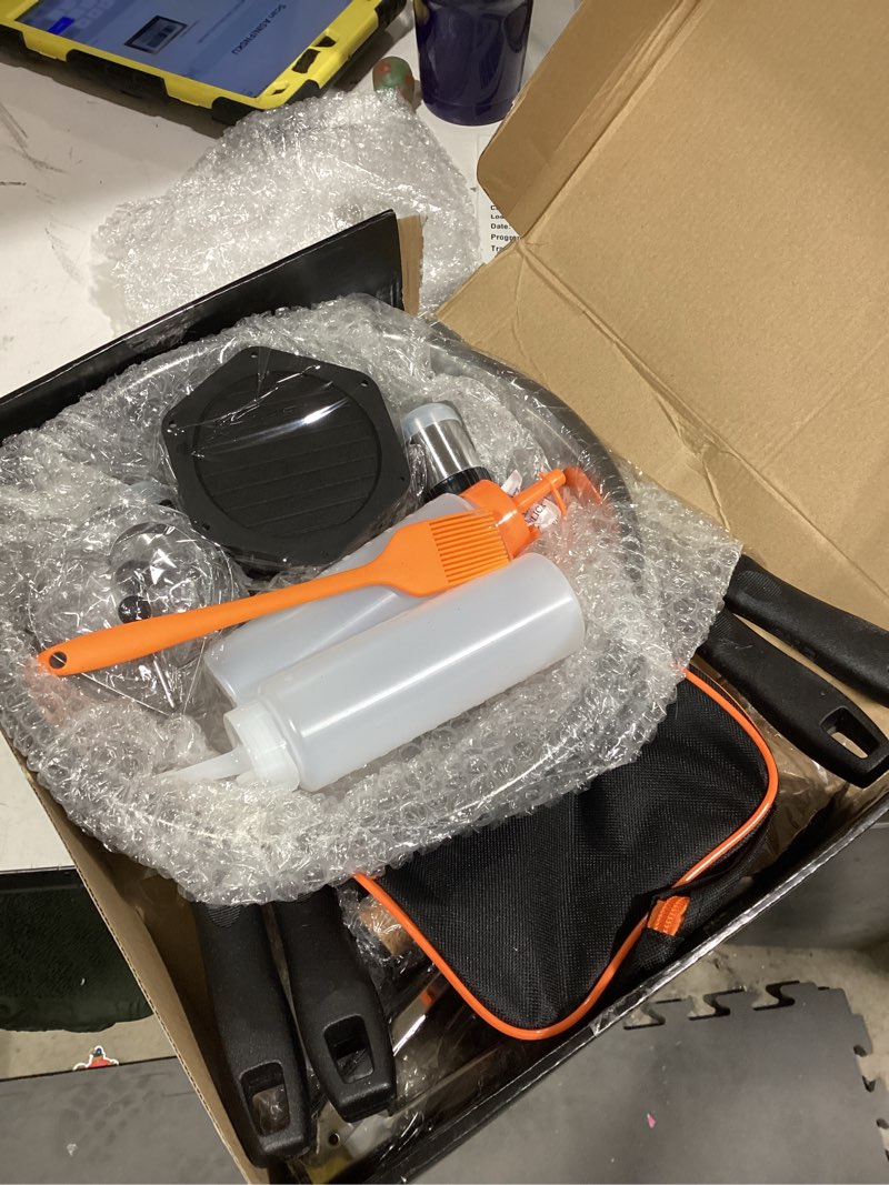 Condition photo showing Good Condition for 27pcs Griddle Accessories Kit for Blackstone, Professional Hibachi Flat Top Grill Tools, Enlarged Spatula Gift Set with Basting Cover?Burger Press Patty Maker for Outdoor BBQ Teppanyaki