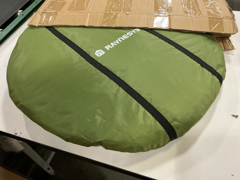 Condition photo showing Good Condition for raynesys sports tent, portable & foldable pop up tents shelter with carry bag, instant weather proof clear view bubble tent for fishing, camping, watching sports events green for 2 person