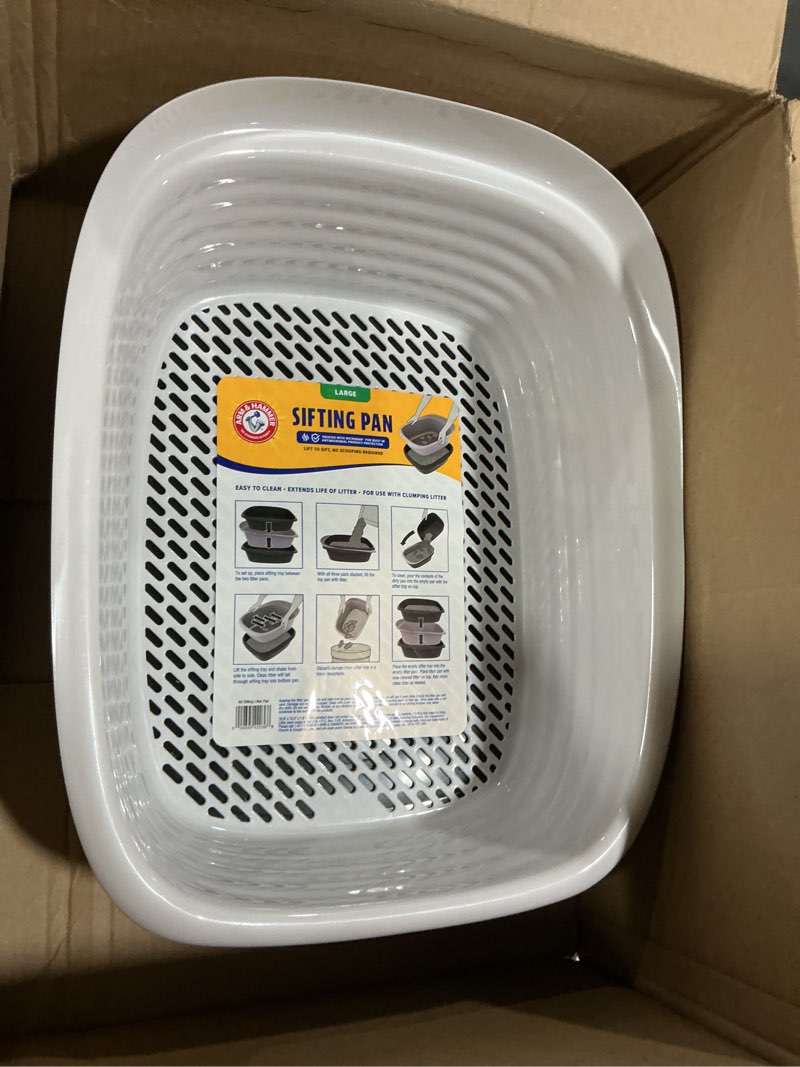 Condition photo showing Good Condition for Arm & Hammer Large Sifting Litter Box Scoop Free Cat Litter Tray with Microban, Made in USA