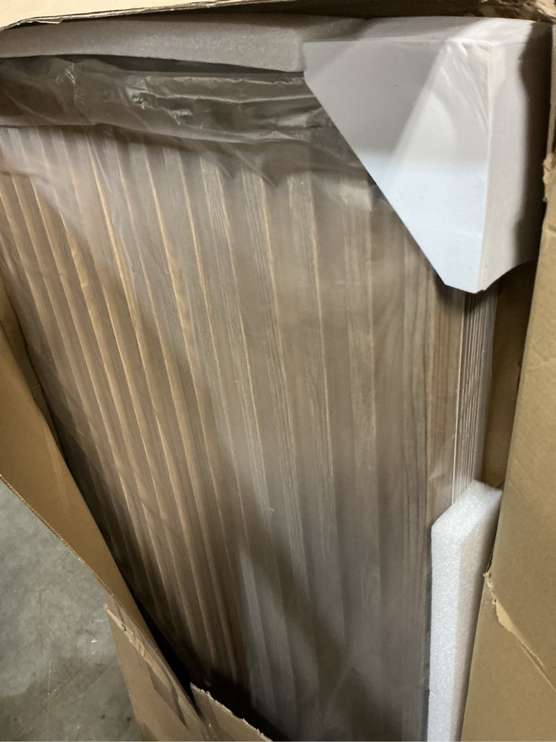 Condition photo showing Good Condition for art3d 12-pack slat design 3d wall panels for interior wall decor, 2x4 ft pvc decorative drop ceiling tiles - walnut 24 x 48in. oblong - walnut 12