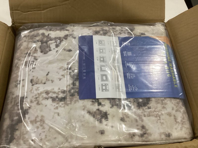 Condition photo showing New/Like New for Modern Abstract Area Rug 6x9 Non Slip Non Shedding Rug Low Pile Stain Resistant for Bedroom Living Room,Brown Grey Brown Grey 6' x 9' (Rectangular)