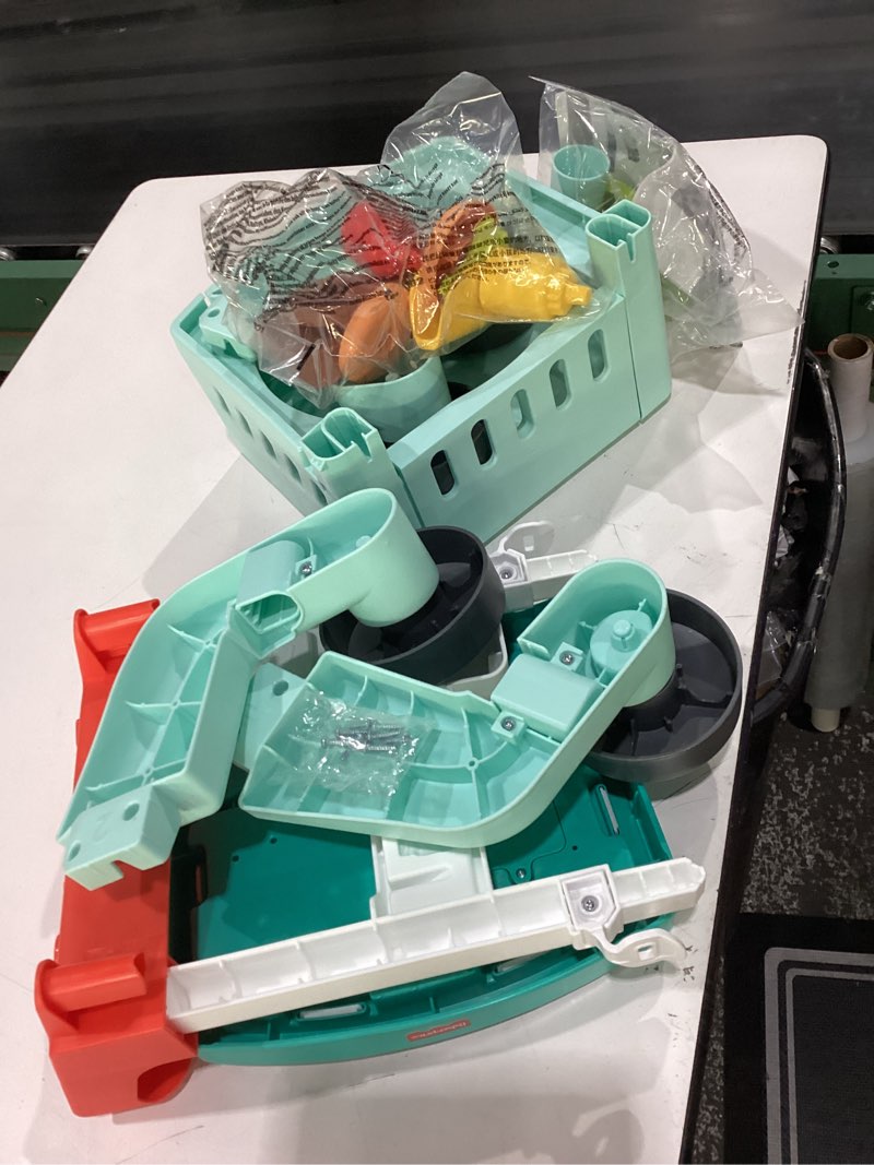 Condition photo showing Good Condition for fisher-price baby push toy 4-in-1 snack cart walker learning activity, 14 pieces for pretend play infants ages 6+ months, multilanguage version