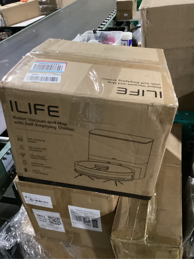 Condition photo showing New/Like New for ilife a12 pro robot vacuum and mop combo, self emptying station for 60 days, lidar navigation, home mapping, no-go zones, 2.4g wifi/app/alexa/remote control, for hard floors, 110v