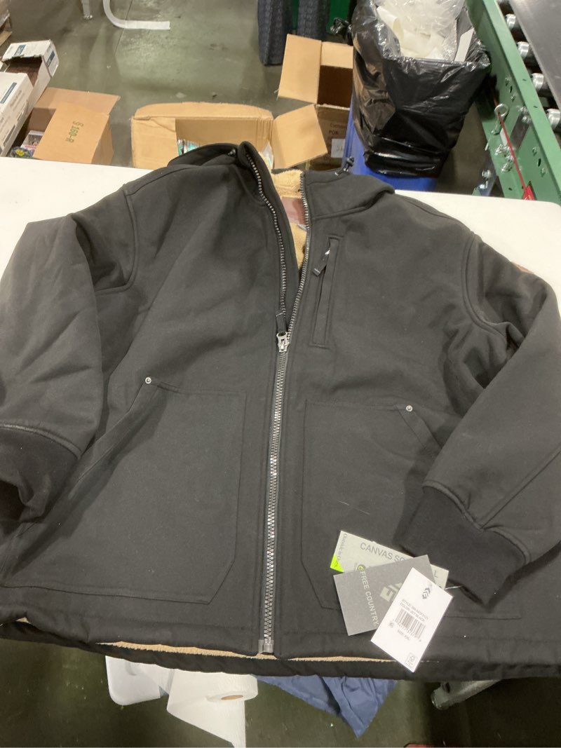 Condition photo showing Good Condition for Free Country Men's Softshell Winter Coat Jacket Water & Wind Resistant Sherpa Insulated and Warm Fleece Lined-River Burly-Black-Size XXL