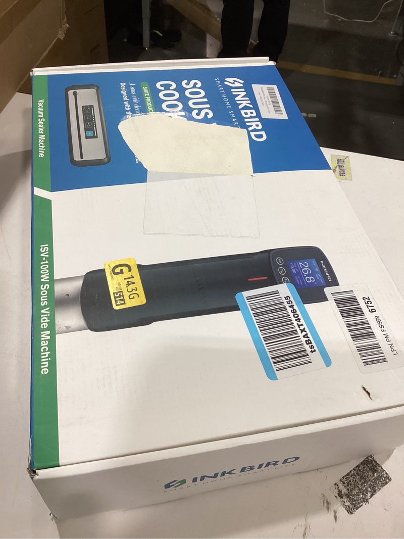 Condition photo showing Good Condition for INKBIRD WIFI Sous Vide Cooker ISV-100W and Vacuum Sealer Machine | 1000W Sous-Vide Cooker Immersion Circulator with 14 Preset Recipes on APP and Thermal Immersion, Fast-Heating with Timer