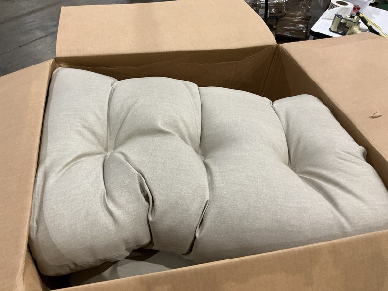 Condition photo showing Good Condition for arden plush indoor/outdoor egg chair cushion, 34 x 49, water repellent, fade resistant, tufted for comfort tan leala
