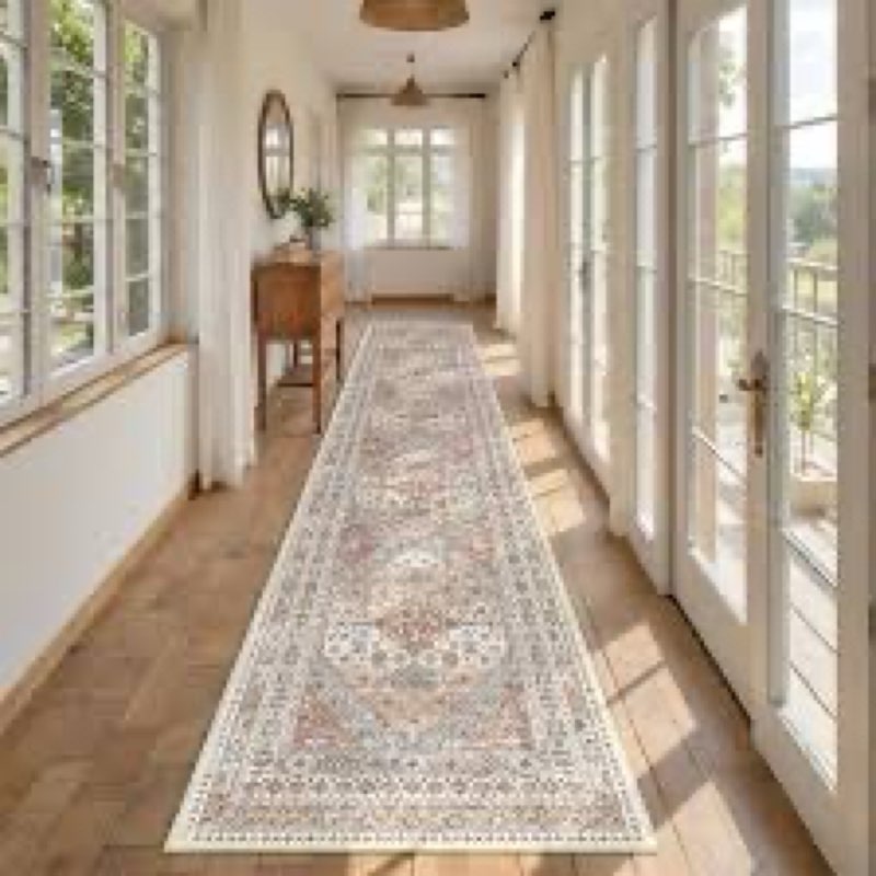Hallway Washable Runner Rug - 3x20 Kitchen Rugs Entryway Rug Long Runner Vintage Soft Floor Mat Non 