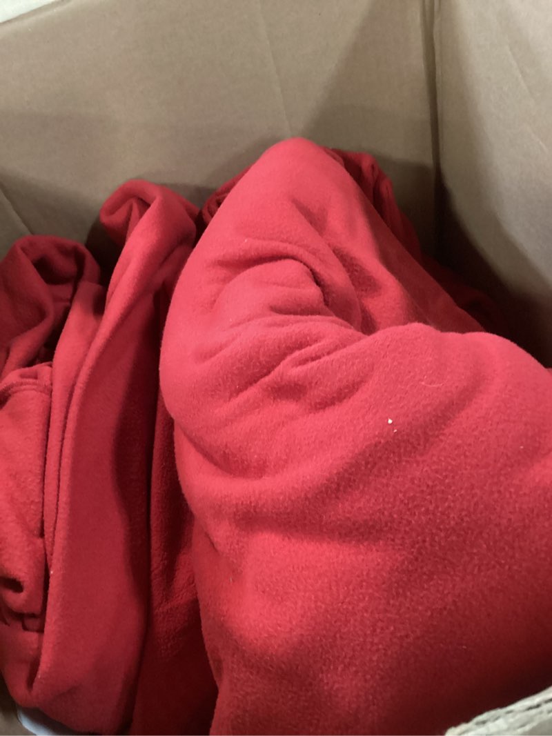 Condition photo showing Good Condition for love's cabin fleece full sheet set - 4 pcs red super soft plush polar fleece bed sheets set with 16" deep pocket,cozy warmth for cold season(1 flat sheet,1 fitted sheet,2 pillow cases) full red