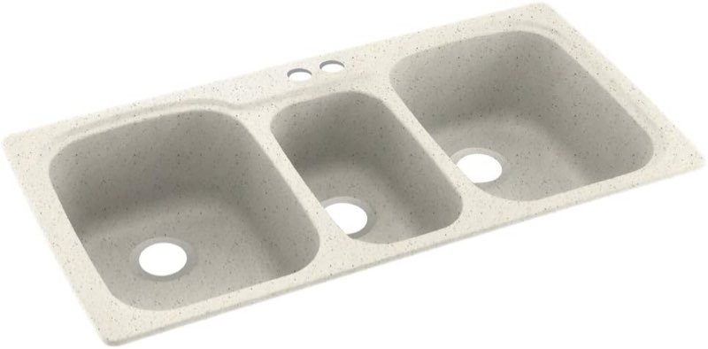 swanstone ks04422tb.058-2 2-hole solid surface kitchen sink, 44" x 22", tahiti matrix