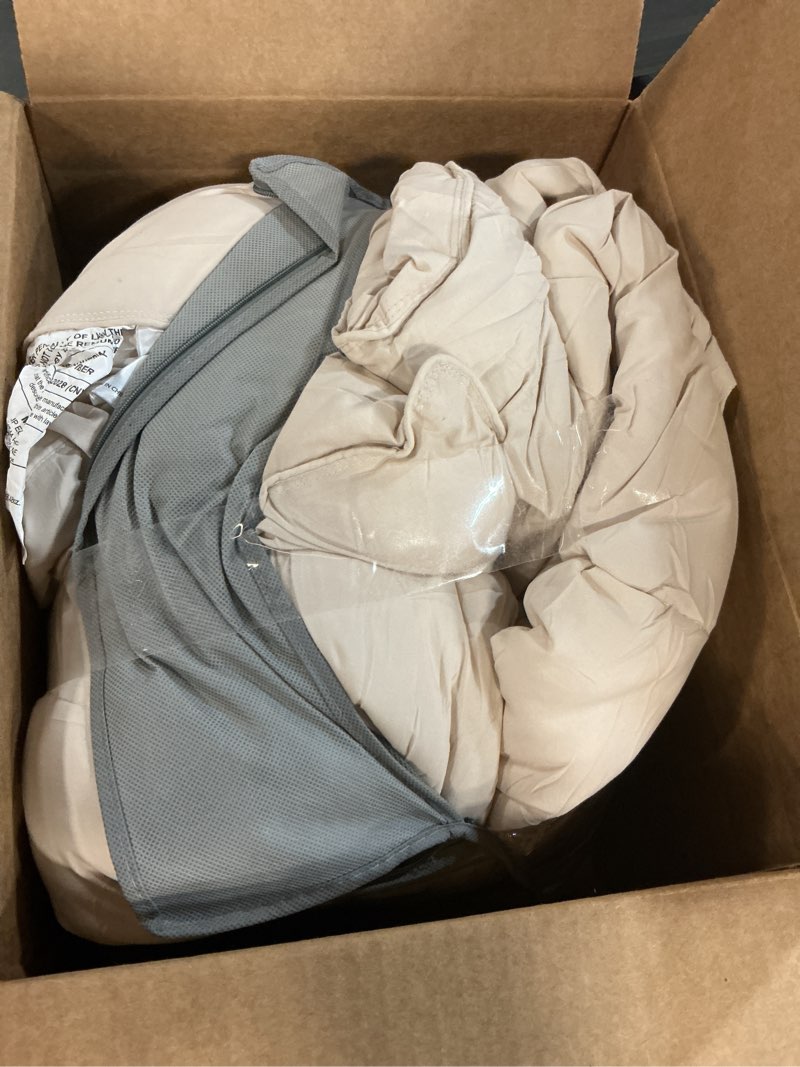 Condition photo showing As Is for Bare Home Comforter Set - Queen Size - Ultra-Soft - Goose Down Alternative - Premium 1800 Series - All Season Warmth (Queen, Sand) Queen 12 - Sand