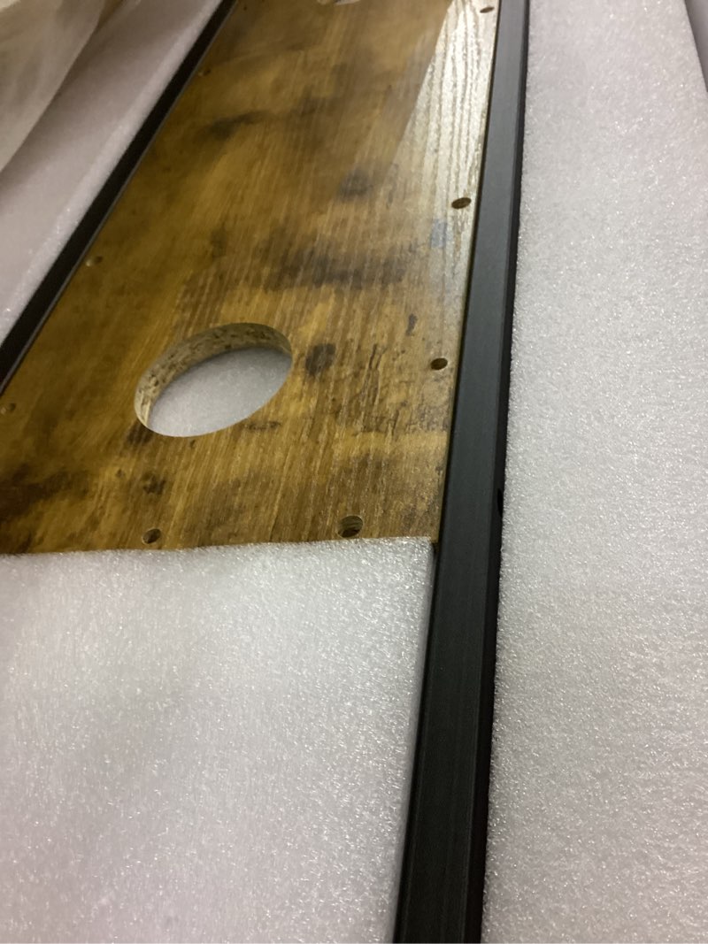 Standing desk with glass shelves