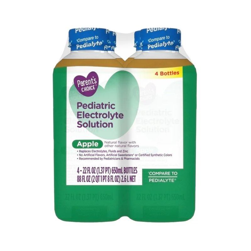 (Best by APR/30/2026)Parent's Choice Electrolyte Solution Apple 22 oz, Replenishes Fluids and Electrolytes for Kids and Adultst