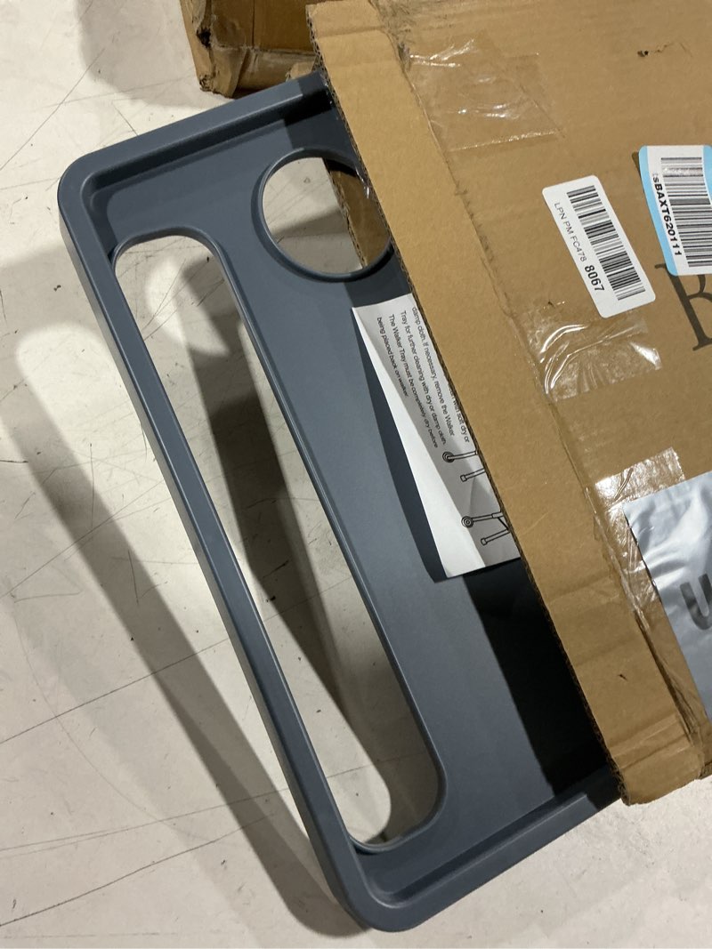 Condition photo showing As Is for walker tray table with 2 cup holders - universal trays for standard folding walkers - home mobility accessories by bluestone (gray)