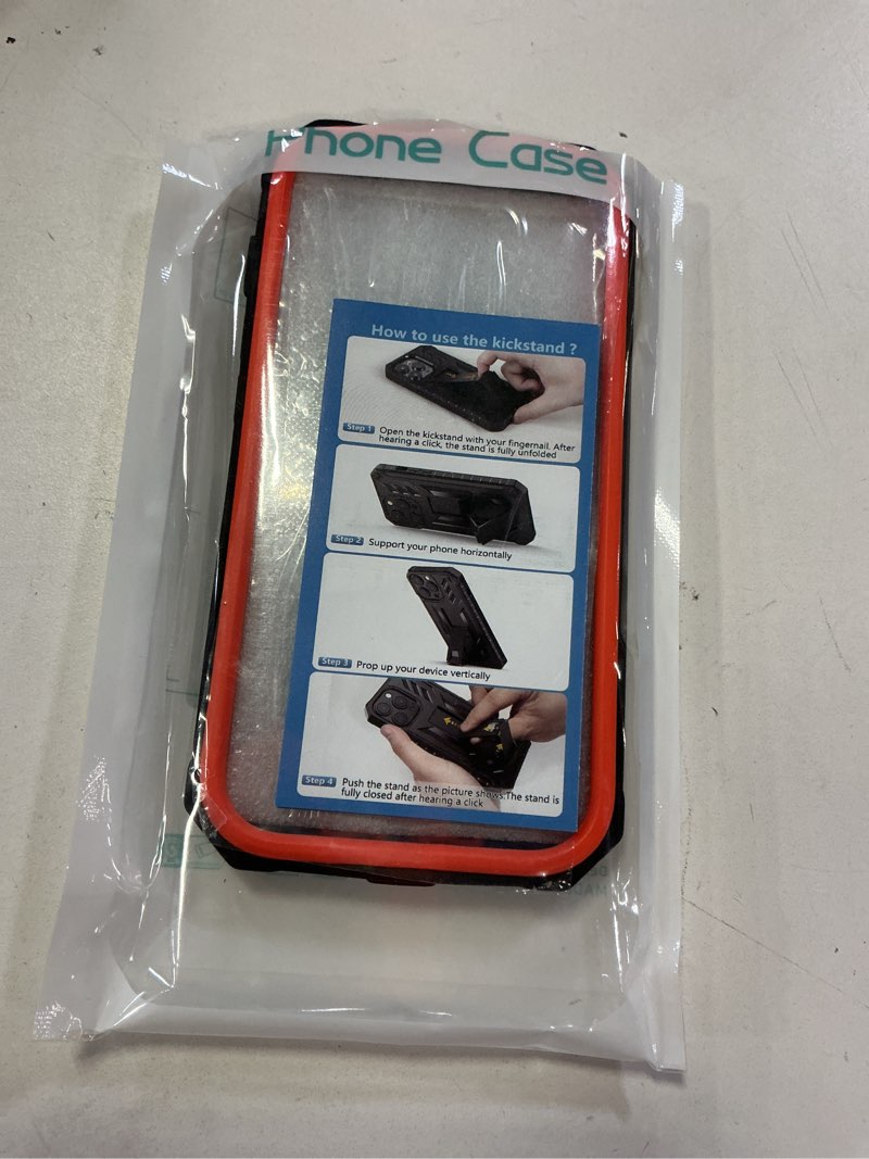 Condition photo showing Good Condition for SOiOS for iPhone 13/14/15 Phone Case: for iPhone 16e Protective Cover with Built-in Kickstand | Heavy Duty Military Grade Hard Protection Shock Proof | Durable Dual-Layer Design Orange