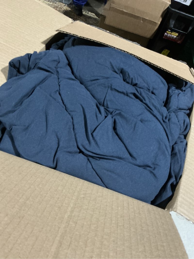 Condition photo showing As Is for CozyLux California King Comforter Sets Navy Blue, 7 Pieces Cal King Bed in a Bag, All Season Bedding Sets with Stitch Quilted Comforter, Flat Sheet, Fitted Sheet, Pillowcases Navy California King