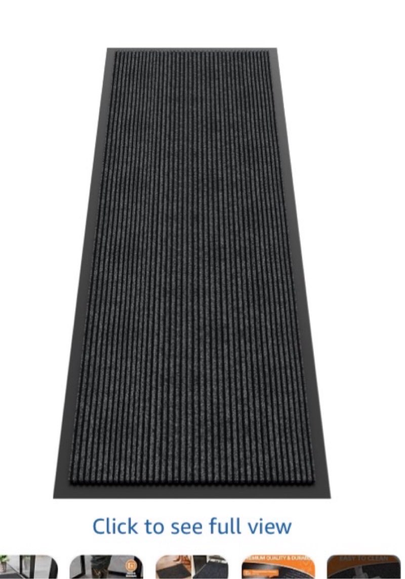 indoor outdoor door mat, 6’ x 2' doormat for entryway, rubber backing non slip front door mat outside entrance, super absorbent commercial floor mat for home office