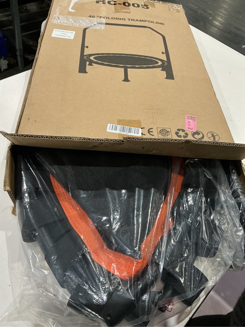 Condition photo showing Good Condition for 40"/48" foldable mini trampoline load 330lbs, portable exercise rebounder with durable bungee band, fitness trampoline for adults and kids 40-have handle