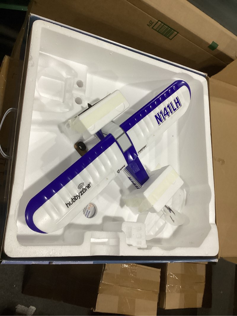 Condition photo showing New/Like New for hobbyzone sport cub s 2 rc airplane bnf basic with safe (transmitter, battery and charger not included), hbz44500, blue & white