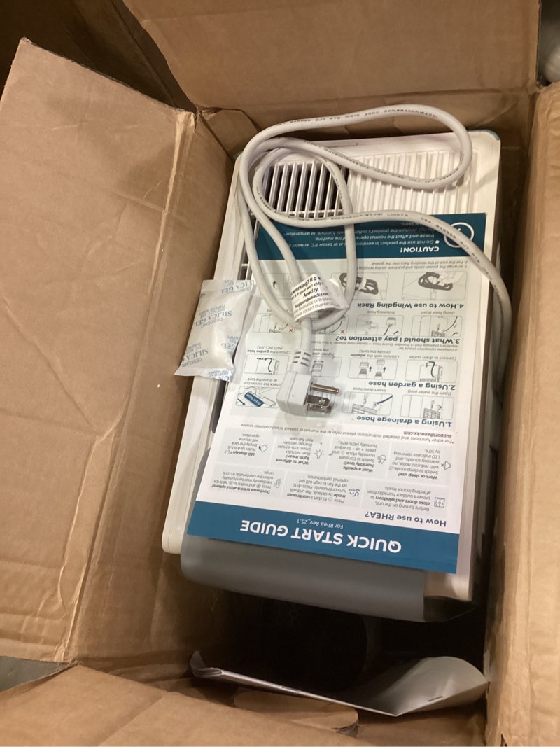 Condition photo showing As Is for 4500 Sq.Ft Most Efficient Energy Star 2025 Dehumidifier,AEOCKY Max 80 Pint/D(Standard 56Pint/D) Smart Compressor Dehumidifier with Drain Hose, Intelligent Humidistat,for Basement,Bedroom,Home,Bathroom White