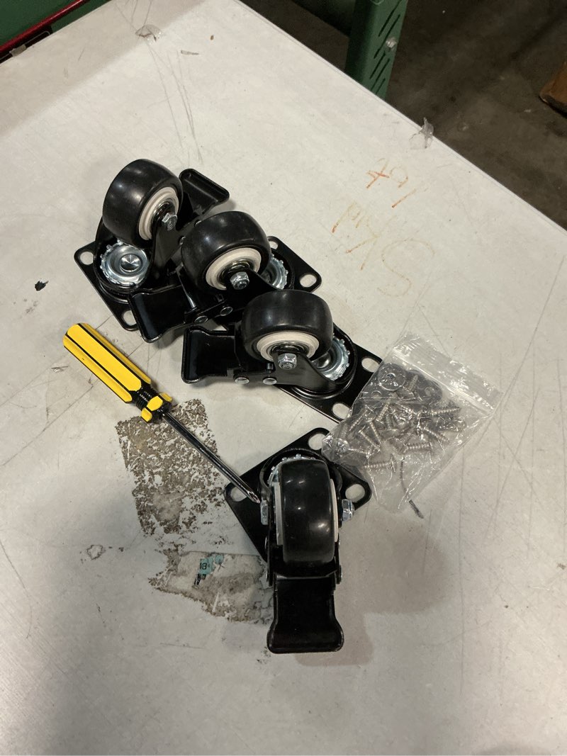 Condition photo showing Good Condition for 2" caster wheels, heavy duty casters with brake set of 4, locking casters with 360 degree no noise polyurethane (pu) wheels, swivel plate castors pack of 4 4 2" (4pack)