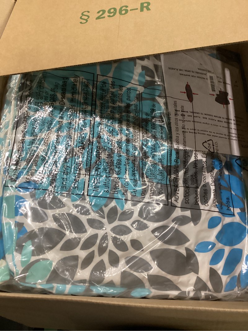 Condition photo showing Good Condition for jmgbird premium outdoor chair cushions set of 2-22x22 inch seat cushions with ties, weather resistant for patio furniture light blue with white 22"×22"