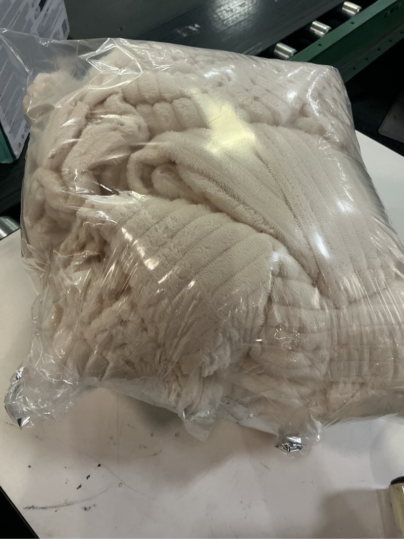 Condition photo showing Good Condition for Buryeah 6 Pcs Flannel Throw Blanket Bulk 50 x 60 in Sleepover Blanket Outdoor Wedding Throw Lightweight, Oeko-tex Standard 100 Certified for Sofa Homeless Gifts (Beige) 6 Beige